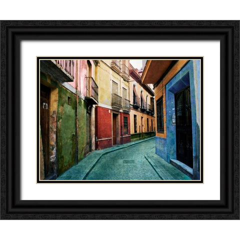Old Granada Black Ornate Wood Framed Art Print with Double Matting by Mabat, Ynon