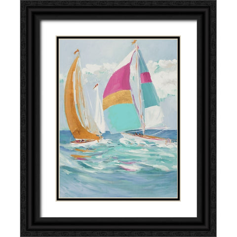 Pastel Full Sail II Black Ornate Wood Framed Art Print with Double Matting by Slivka, Jane
