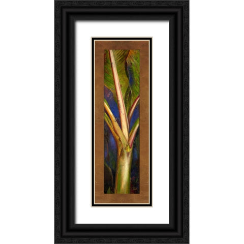 Blue Plantain Black Ornate Wood Framed Art Print with Double Matting by Pinto, Patricia