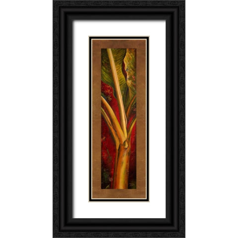 Red Plantain Black Ornate Wood Framed Art Print with Double Matting by Pinto, Patricia