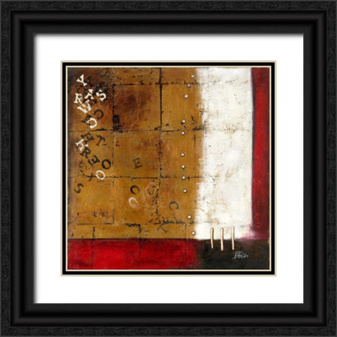 Red Contemporary III Black Ornate Wood Framed Art Print with Double Matting by Pinto, Patricia