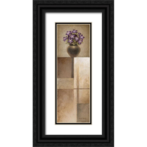 Floral Motif I Black Ornate Wood Framed Art Print with Double Matting by Marcon, Michael