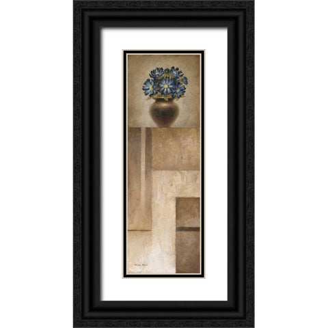 Floral Motif II Black Ornate Wood Framed Art Print with Double Matting by Marcon, Michael
