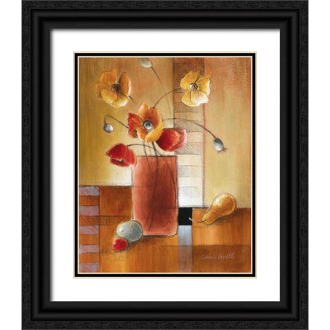 Afternoon Poppy Still Life I Black Ornate Wood Framed Art Print with Double Matting by Loreth, Lanie