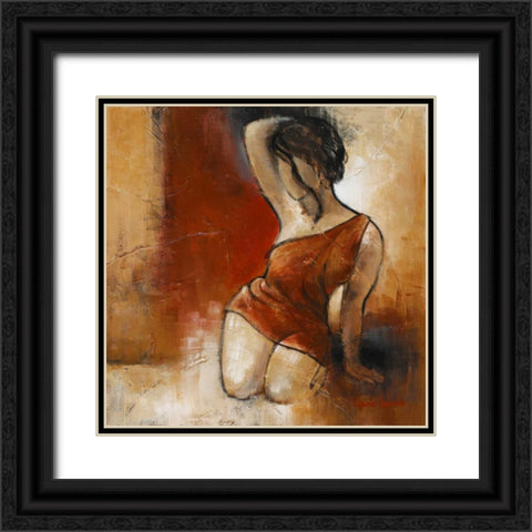 Seated Woman II Black Ornate Wood Framed Art Print with Double Matting by Loreth, Lanie