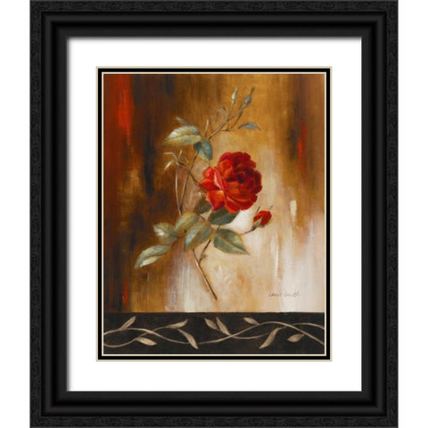 Crimson Rose I Black Ornate Wood Framed Art Print with Double Matting by Loreth, Lanie