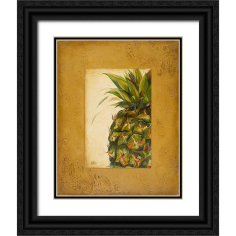 Media PiÃ±a I Black Ornate Wood Framed Art Print with Double Matting by Pinto, Patricia