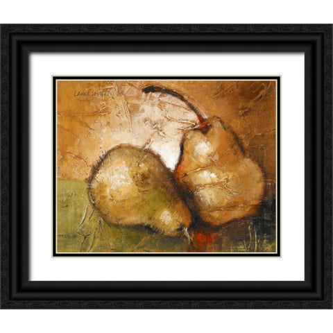 Pear Study II Black Ornate Wood Framed Art Print with Double Matting by Loreth, Lanie