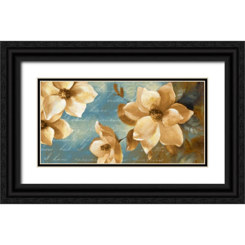 Magnolia Aglow I Black Ornate Wood Framed Art Print with Double Matting by Loreth, Lanie