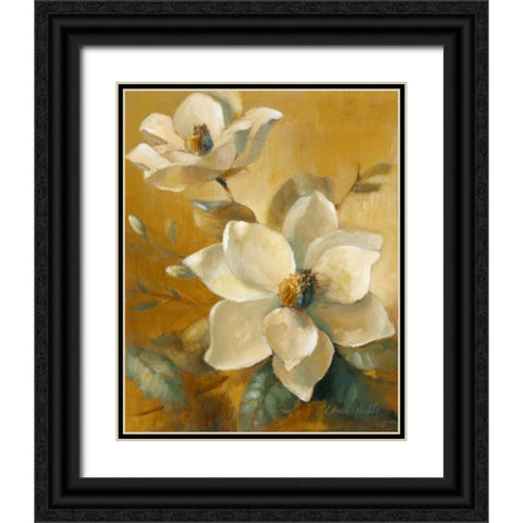 Magnolias Aglow at Sunset I Black Ornate Wood Framed Art Print with Double Matting by Loreth, Lanie