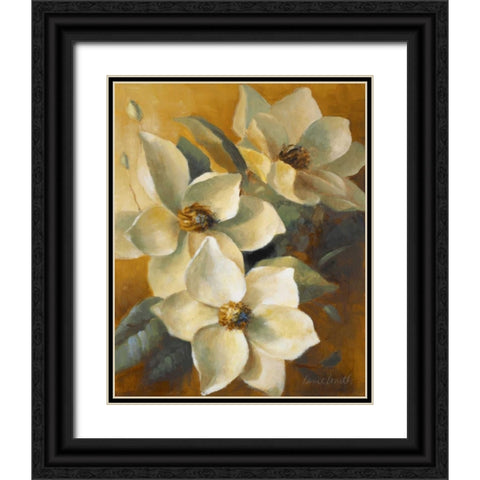 Magnolias Aglow at Sunset II Black Ornate Wood Framed Art Print with Double Matting by Loreth, Lanie