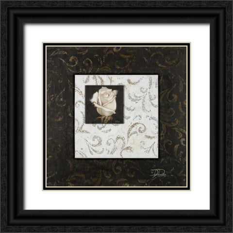 Ornaments and Rose I Black Ornate Wood Framed Art Print with Double Matting by Pinto, Patricia