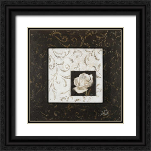 Ornaments and Rose II Black Ornate Wood Framed Art Print with Double Matting by Pinto, Patricia