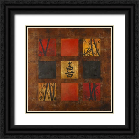 Happiness Black Ornate Wood Framed Art Print with Double Matting by Pinto, Patricia