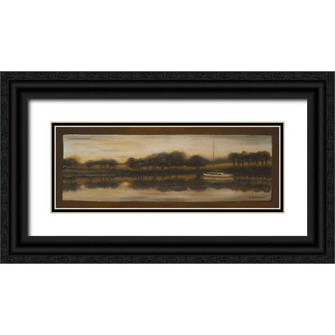 Sepia Landscape I Black Ornate Wood Framed Art Print with Double Matting by Arenas, Nelly
