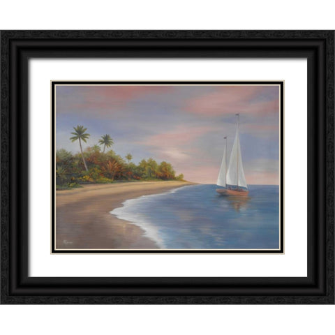 Tropical Beach I Black Ornate Wood Framed Art Print with Double Matting by Rhyan, Vivien