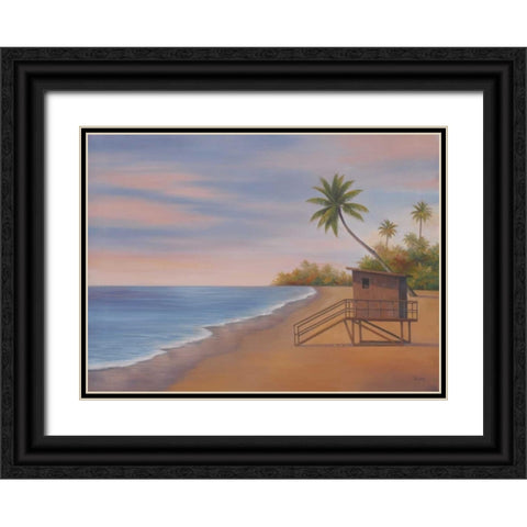 Tropical Beach II Black Ornate Wood Framed Art Print with Double Matting by Rhyan, Vivien