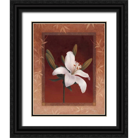 Tiger Lily Black Ornate Wood Framed Art Print with Double Matting by Rhyan, Vivien