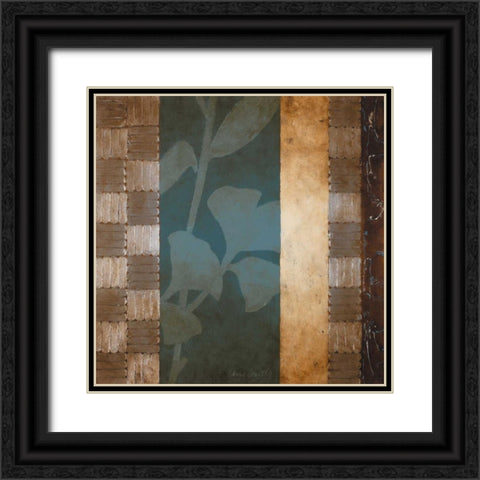Urban Garden V in Teal Black Ornate Wood Framed Art Print with Double Matting by Loreth, Lanie