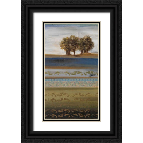 Desert Palms I Black Ornate Wood Framed Art Print with Double Matting by Pinto, Patricia