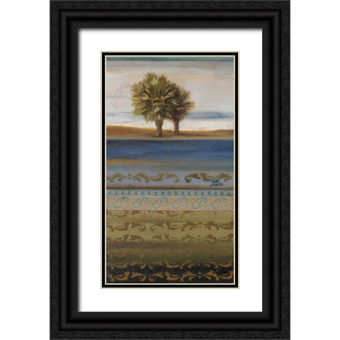Desert Palms II Black Ornate Wood Framed Art Print with Double Matting by Pinto, Patricia