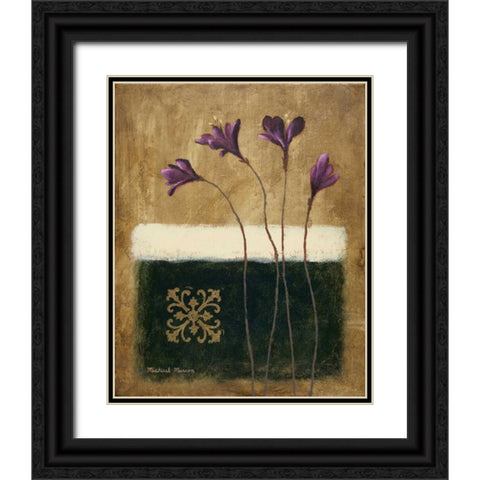 Color Field Blossom I Black Ornate Wood Framed Art Print with Double Matting by Marcon, Michael