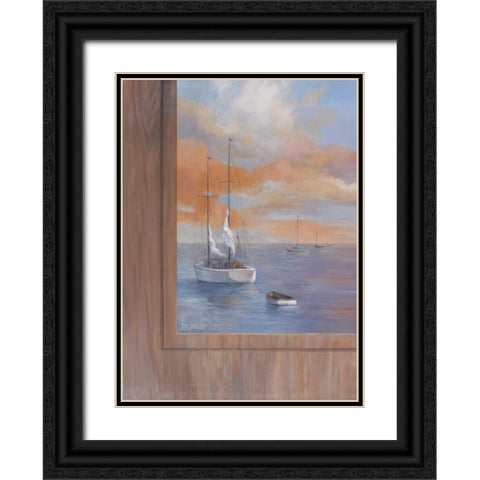 Sailing at Sunset I Black Ornate Wood Framed Art Print with Double Matting by Rhyan, Vivien