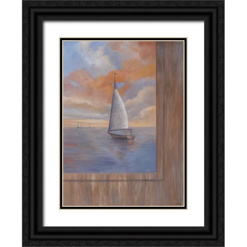 Sailing at Sunset II Black Ornate Wood Framed Art Print with Double Matting by Rhyan, Vivien