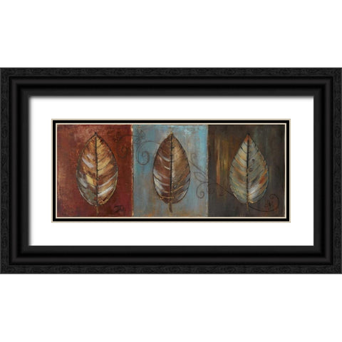 New Leaf Panel I Black Ornate Wood Framed Art Print with Double Matting by Pinto, Patricia