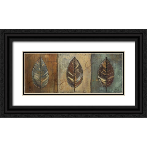 New Leaf Panel II Black Ornate Wood Framed Art Print with Double Matting by Pinto, Patricia