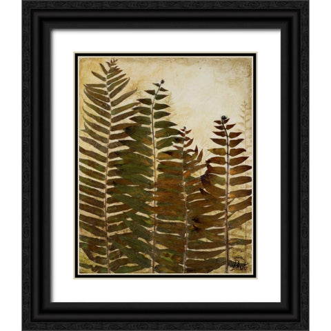 Ferns I Black Ornate Wood Framed Art Print with Double Matting by Pinto, Patricia