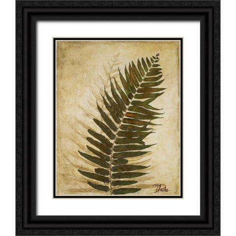 Ferns II Black Ornate Wood Framed Art Print with Double Matting by Pinto, Patricia