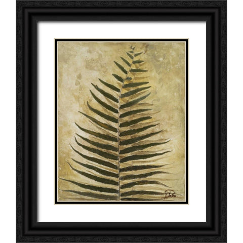 Ferns III Black Ornate Wood Framed Art Print with Double Matting by Pinto, Patricia
