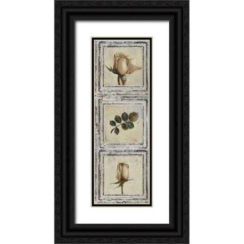 Flowers and Leaves III Black Ornate Wood Framed Art Print with Double Matting by Pinto, Patricia
