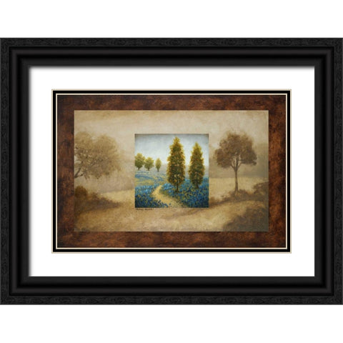 Field Blossom Illusion Black Ornate Wood Framed Art Print with Double Matting by Marcon, Michael