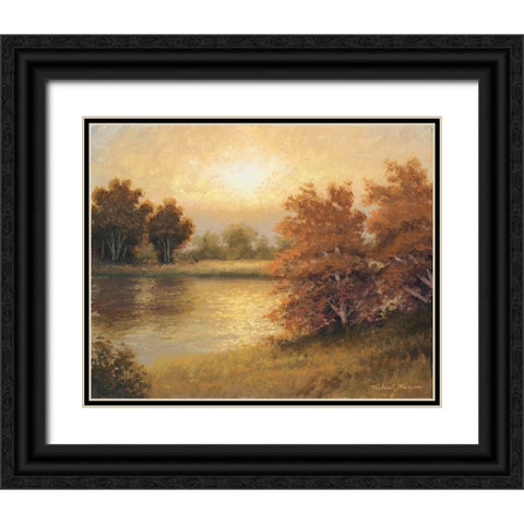 Rosemar Glow Black Ornate Wood Framed Art Print with Double Matting by Marcon, Michael