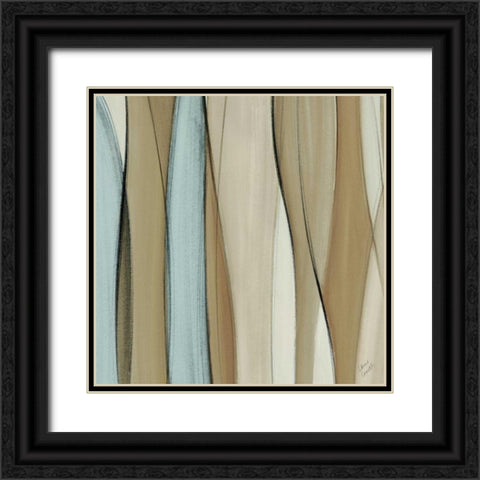 Neutral Coalescence Square I Black Ornate Wood Framed Art Print with Double Matting by Loreth, Lanie