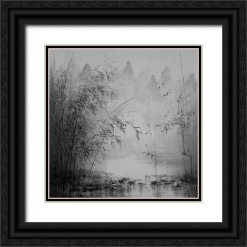 Bamboo River I Black Ornate Wood Framed Art Print with Double Matting by Urban Pearl Collection, Llc