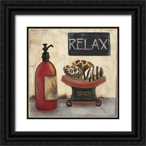 Red Jungle Spa II Black Ornate Wood Framed Art Print with Double Matting by Hakimipour-Ritter