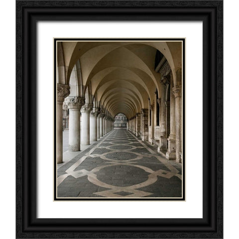 Ducale Palace Black Ornate Wood Framed Art Print with Double Matting by Lake, Shelley