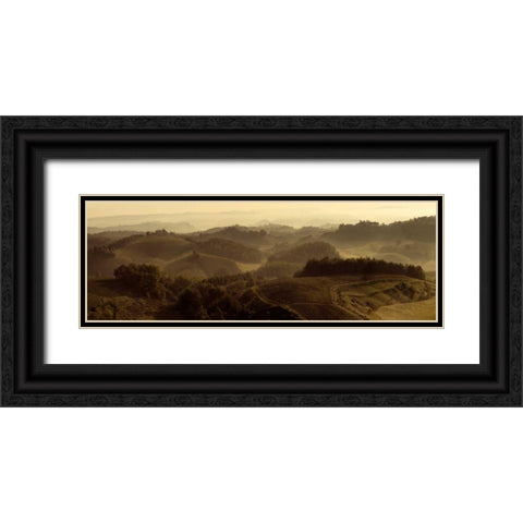 Sunrise Over Tuscany Black Ornate Wood Framed Art Print with Double Matting by Lake, Shelley