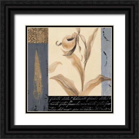 Orchid Collage I Black Ornate Wood Framed Art Print with Double Matting by Loreth, Lanie