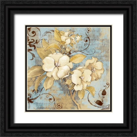Blue Fragrant Notes I Black Ornate Wood Framed Art Print with Double Matting by Loreth, Lanie