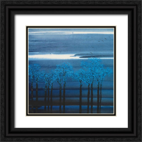 Indigo Forest I Black Ornate Wood Framed Art Print with Double Matting by Urban Pearl Collection, Llc