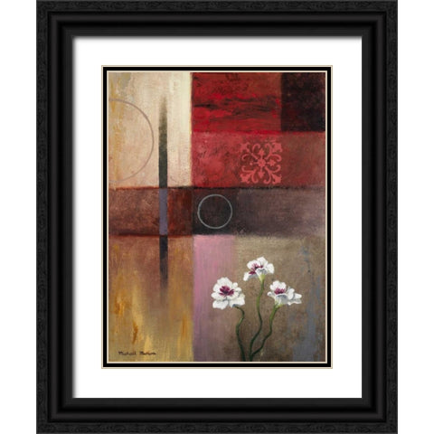 Flowers and Abstract Study II Black Ornate Wood Framed Art Print with Double Matting by Marcon, Michael