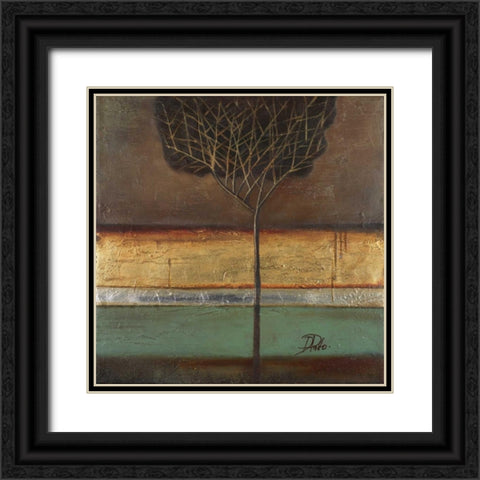 Gold Forest II Black Ornate Wood Framed Art Print with Double Matting by Pinto, Patricia