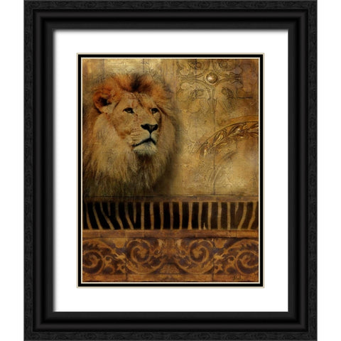 Elegant Safari IV Black Ornate Wood Framed Art Print with Double Matting by Pinto, Patricia