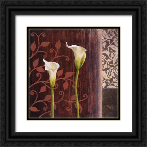 Calla Lilies II Black Ornate Wood Framed Art Print with Double Matting by Marcon, Michael