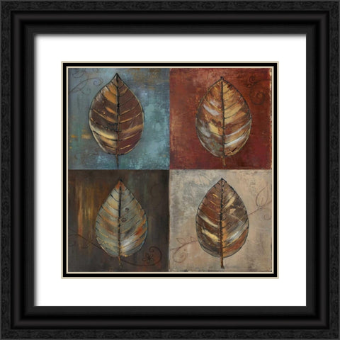 New Leaf Patch II Black Ornate Wood Framed Art Print with Double Matting by Pinto, Patricia