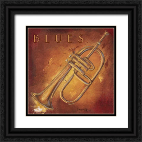 Blues Black Ornate Wood Framed Art Print with Double Matting by Hakimipour-Ritter